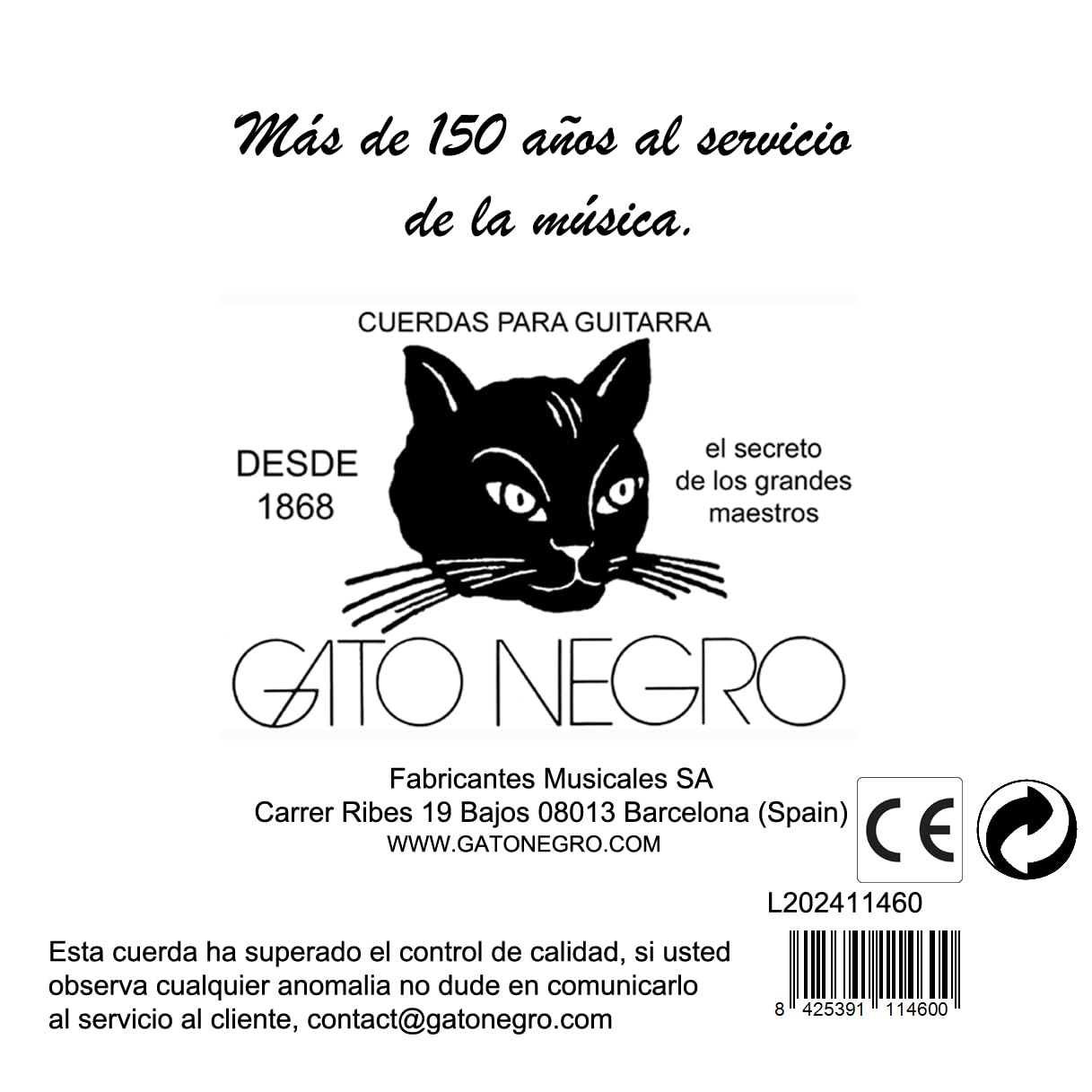 Casanova Gato Negro Juego de Cuerdas para Bandurria 12 Cuerdas Acero Tensión Media Fabricado Artesanalmente en España desde 1868