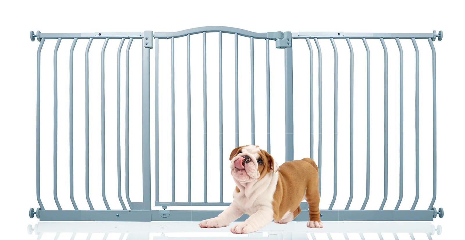 Bettacare Grey Curved Top Dog Gate, 152Cm - 161Cm, Matt Pressure Fit Pet Gate For Puppy And Dog, Easy Installation