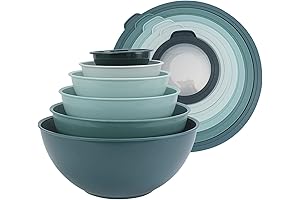 CWC Cook with Color Collection: 12 Piece Mixing Bowls with TPR Lids