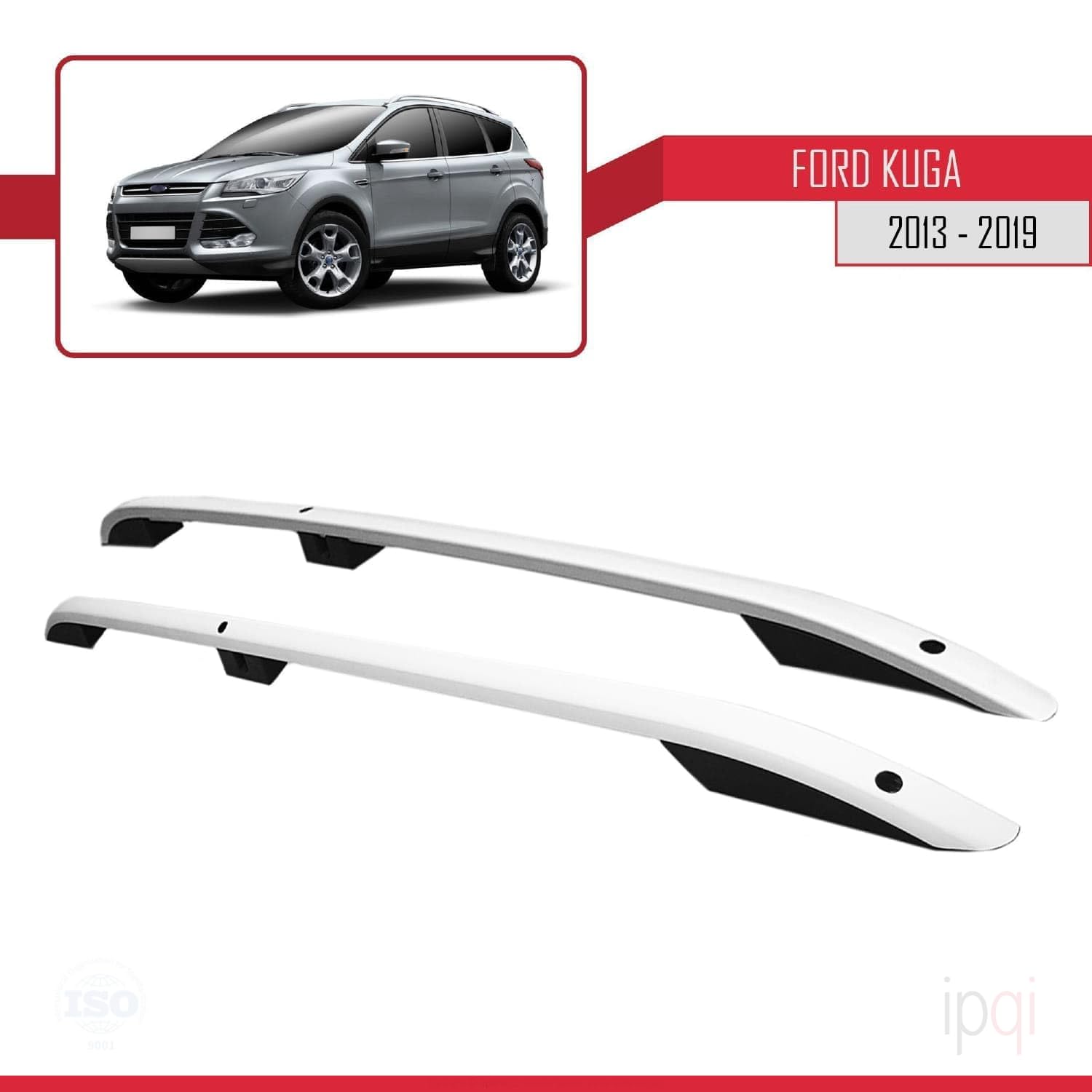 Kompatibel mit Ford Kuga 2 (C520) 2013-2019 (Kurzer Radstand L1/H1) Dachreling Dachträger Gepäckträger Grau