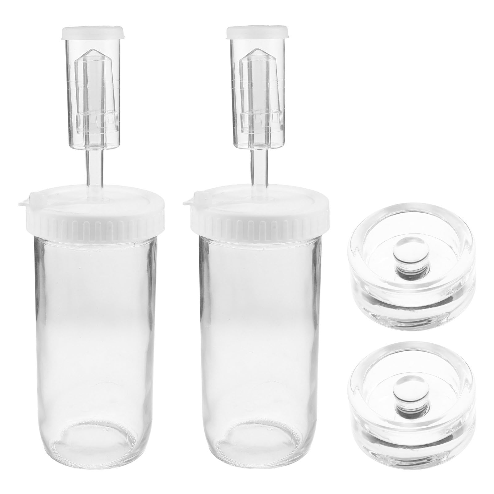OUNONA 2 frascos de Vidrio para encurtidos con Tapa hermética y Cierre de Aire - Frasco de fermentación de Boca Ancha de 710 ml - para fermentar Verduras en la Cocina y Preparar chucrut casero de