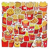 Cute French Fries Stickers for Kids,55PCS Cartoon Food Decals for Water Bottles Laptop Phone Guitar Skateboard Hydroflasks French Fries Vinyl Sticker Waterproof Aesthetic Trendy Decals