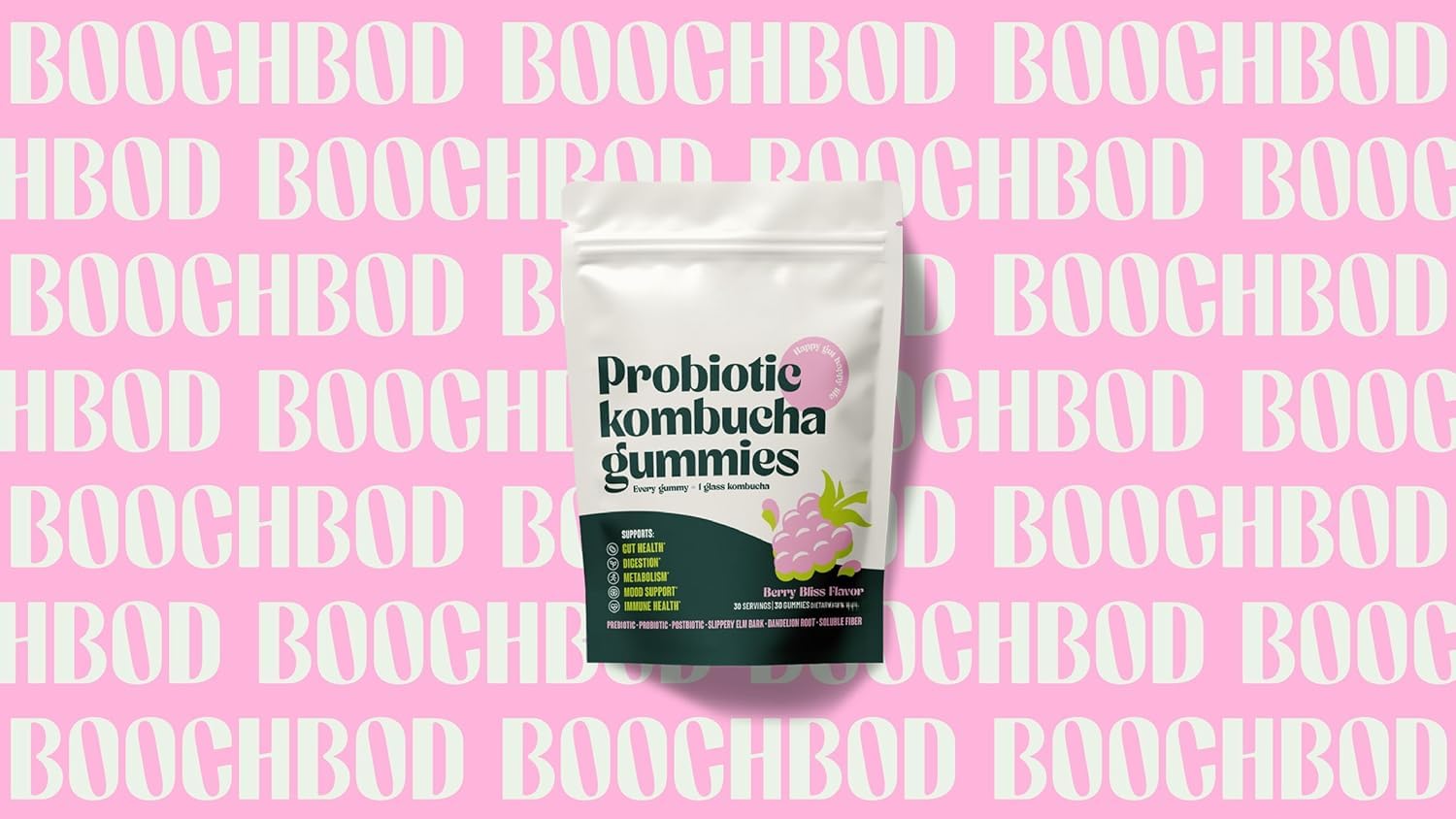 Gomita probiótica Kombucha, adecuada para hombres y mujeres, sabor a baya, 1 unidad