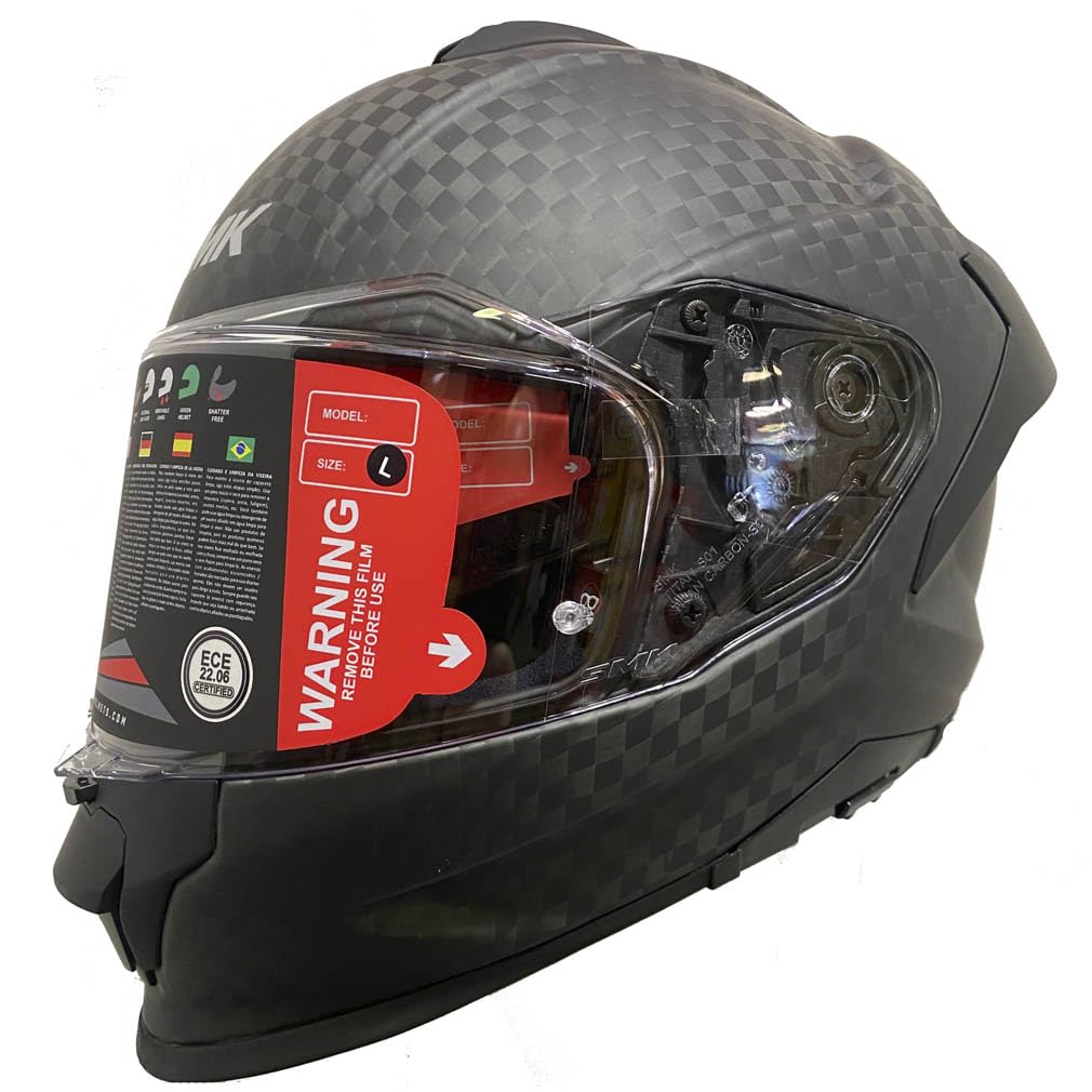 Casco de Moto Integral SMK Titan Carbono Mate con Visor Solar - Homologado ECE 22.06 - Designed