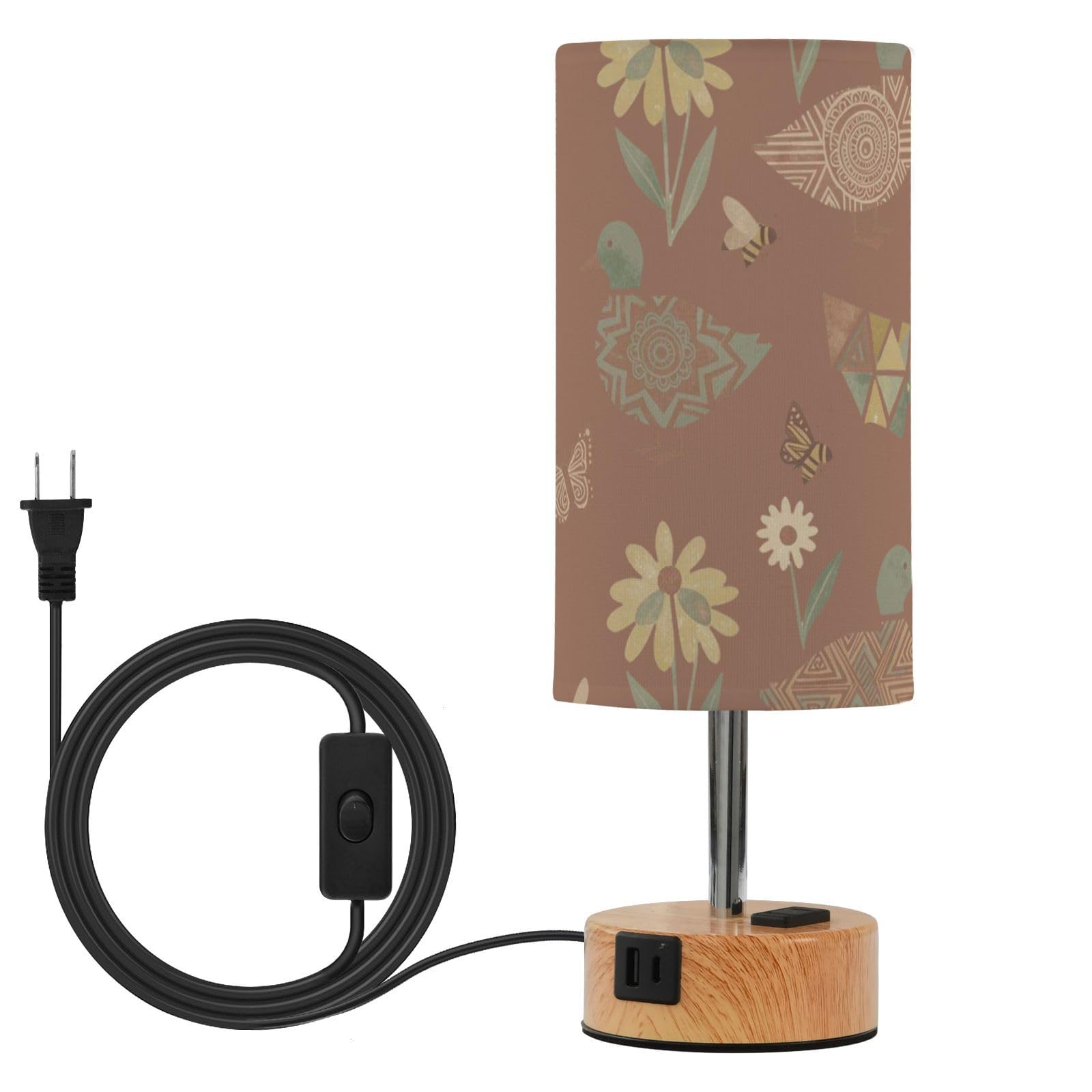 Yuiboo Lampy stołowe z portami USB C+A, lampki nocne
