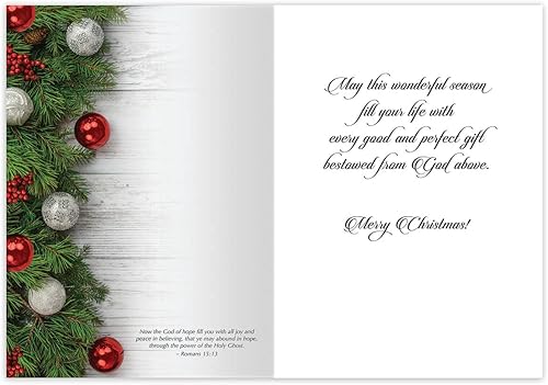 Miniatura 3 de Fox Valley Traders Juego de 20 tarjetas de Navidad personalizadas de paz, esperanza, Cristo, personalización de sobre con diseño