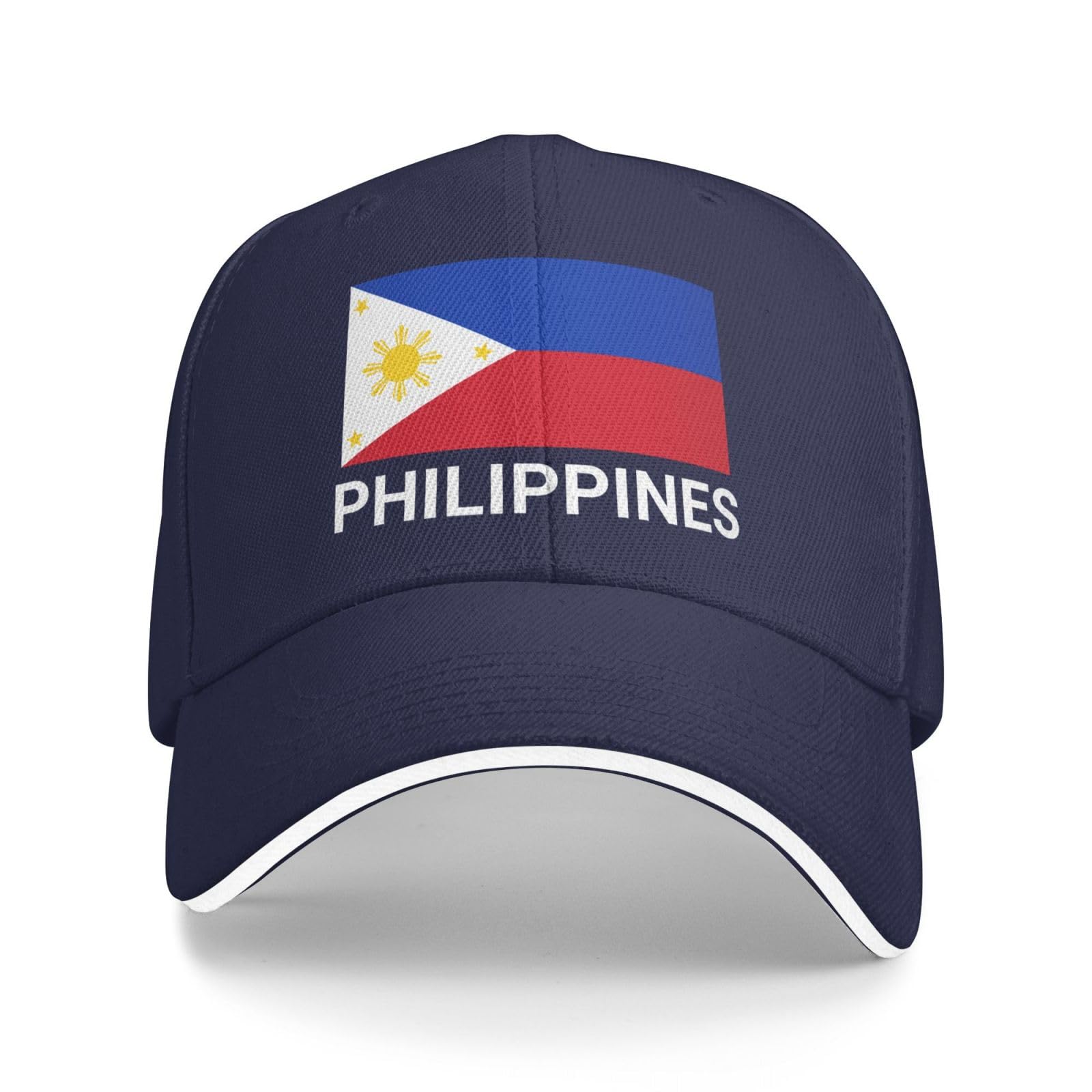 Support Philippines Flag Hat Filipino Caps for Men Women I Stand with Philippines Baseball Cap Trucker Hats Navy Blue