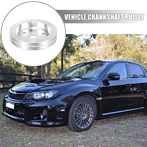 X AUTOHAUX Vehicle Crankshaft Pulley Short Water Pump Double Groove Crank Pulley for Chevy SBC 350 Engine