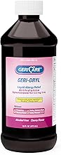 GeriCare Geri-Dryl Diphenhydramine HCI Solution - Antihistamine Liquid Multi-Symptom Allergy Relief Formula - Relieves Sneezing Runny Nose, Watery, Itchy Eyes & Throat, 16 FL OZ (Pack of 1), Red