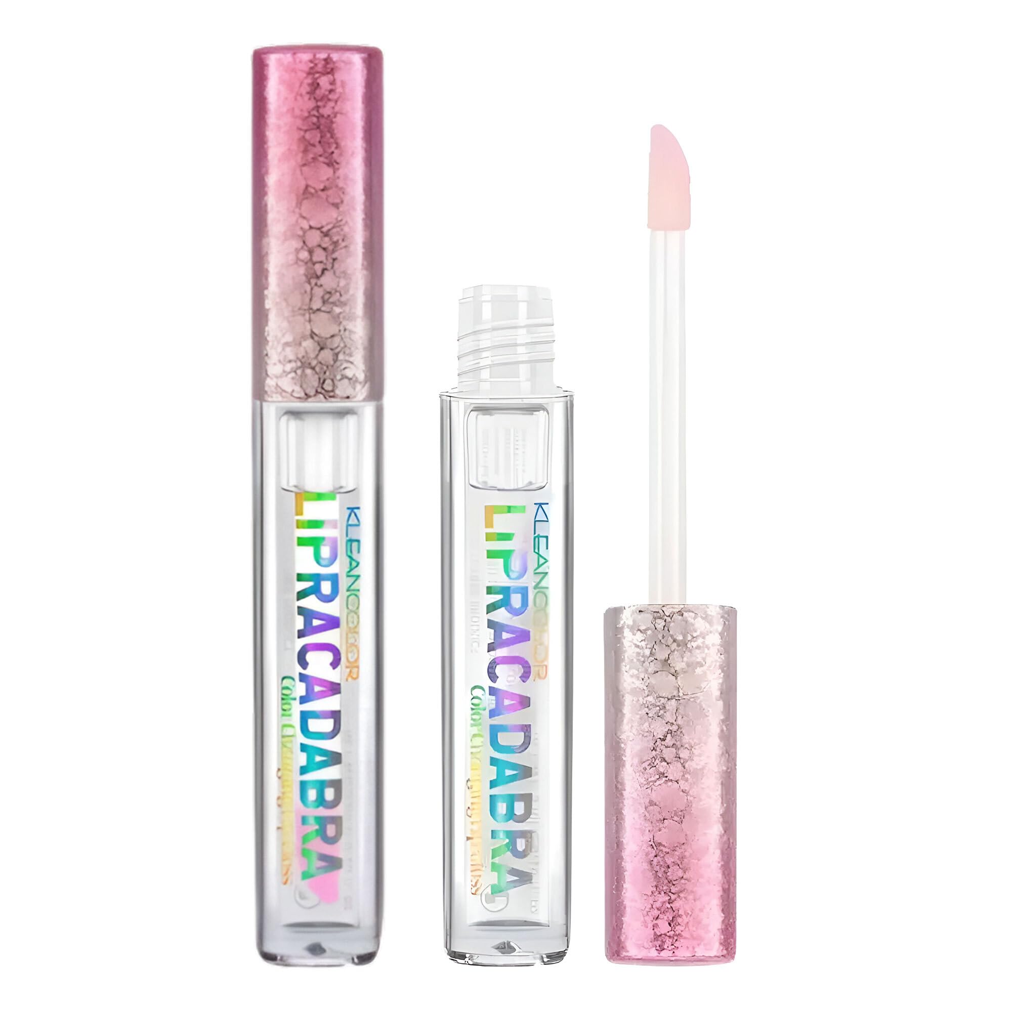 Kleancolor Lipracadabra Color-Changing Lip Gloss pH-Activated Formula Custom Pink Shine 2 Pack