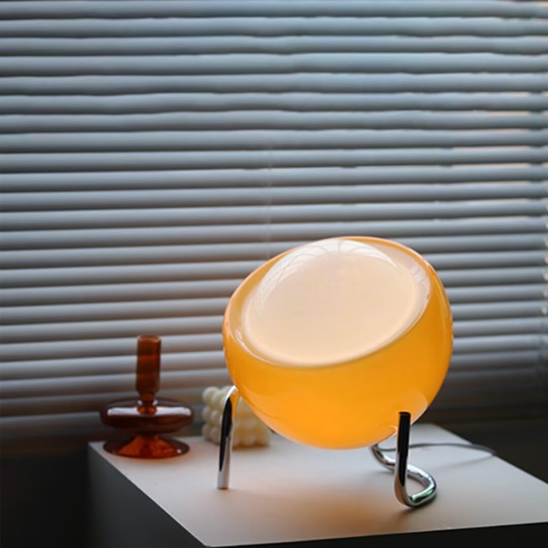 Lampada da tavolo creativa in vetro vintage Bauhaus Illuminazione da comodino Luce notturna per camera da letto, soggiorno