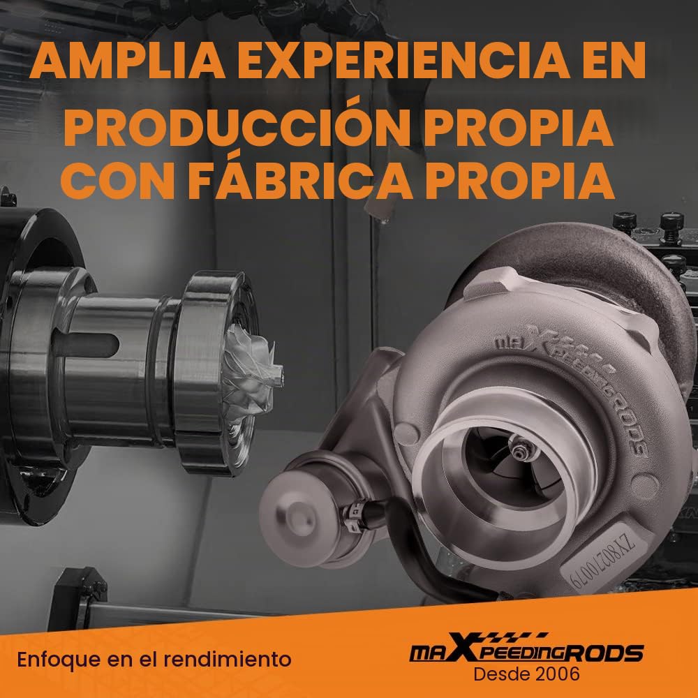 maXpeedingrods Turbocompresor GT2871 .64 .60 A/R T25 T28 GT25 GT2860 350 CV 0,6 A/R 0,64 A/R 5 tornillos brida universal + refrigeración por agua