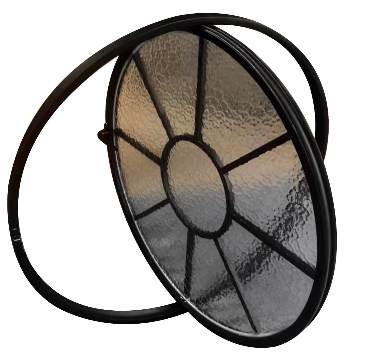Ventanas de vidrio templado redondas de 50cm con ventana giratoria central para ventilación de ático