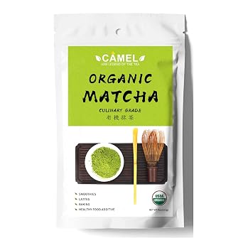 CAMEL Certified Organic Matcha Green Tea Powder Matcha Culinary Grade 4 oz First Harvest Pure Matcha Powder Unsweetened Baking Latte Smoothies High in Antioxidant Detox Gluten Free Vegan