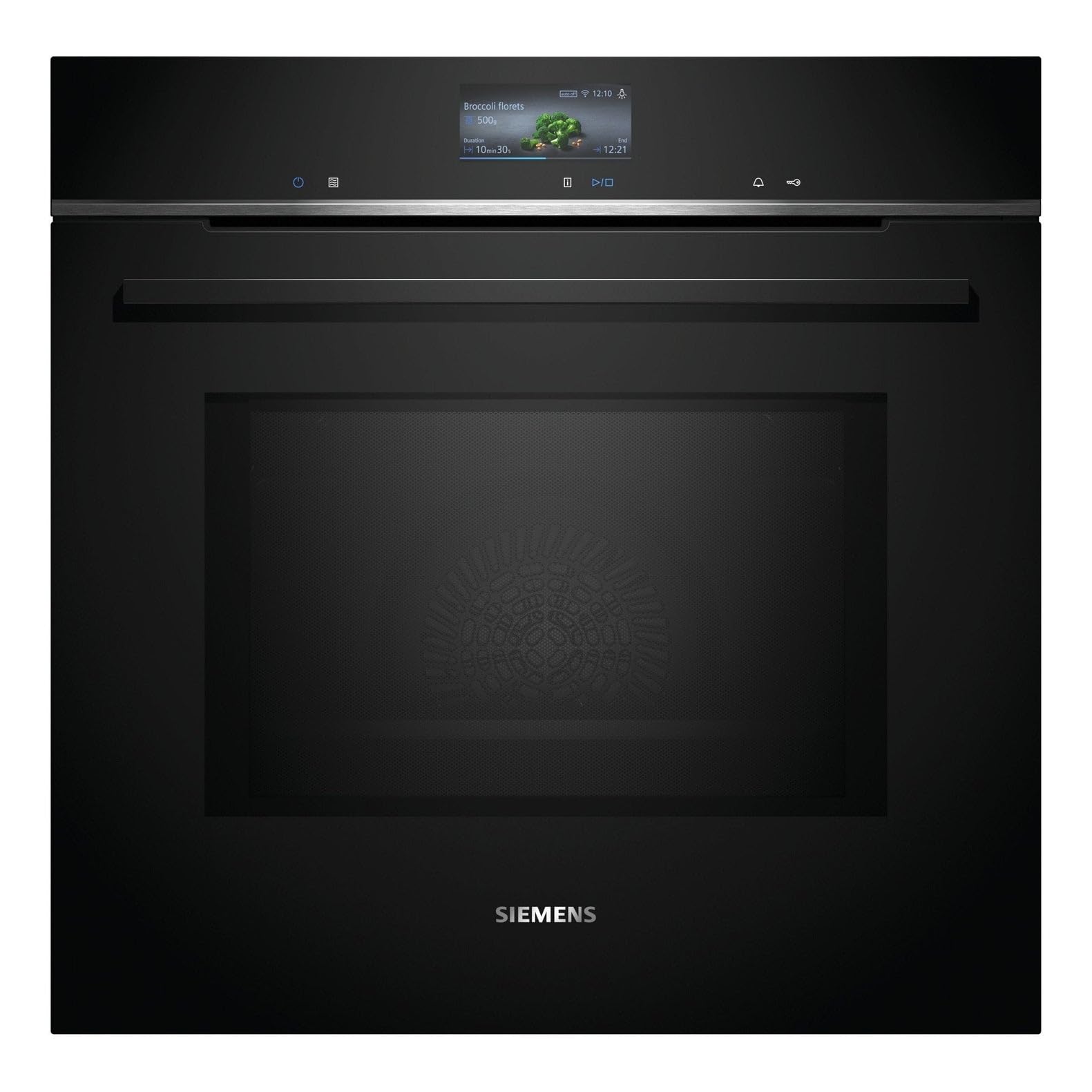 Siemens HM776GKB1 iQ700 - Forno da incasso intelligente con funzione microonde, 60 x 60 cm, 800 W, prodotto in Germania, nero, activeClean & humidClean autopulente, Air Fry, cookControl, touch screen
