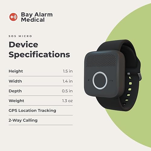 Miniatura 5 de Bay Alarm Medical SOS Micro - Alerta médica 247 con detección de caídas opcional para personas mayores - Llamada para activar - Seguimiento de