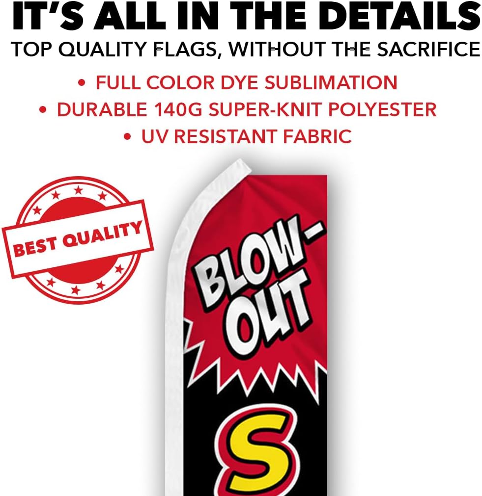 Blow Out Sale Swooper Feather Flag - Great for Furniture Stores, Car Lots, and Businesses