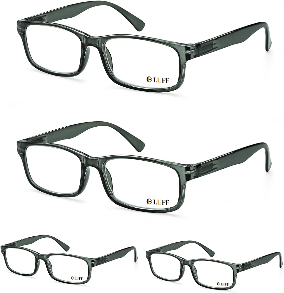 LUFF Unbreakable Reading Glasses for Women,4PCS Blue Light Blocking Reading Glasses Men,Comfortable Spring Hinge Readers