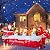 COOLWUFAN 10 FT Christmas Inflatables Outdoor Decorations Santa Claus on The Sleigh with Cute Elks, Blow Up Inflatable Yard Decoration Clearance with Lights for Christmas Party, Outdoor, Garden Lawn