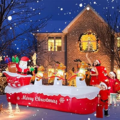 COOLWUFAN 10 FT Christmas Inflatables Outdoor D...