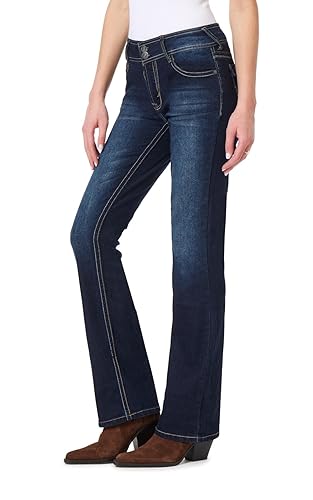 WallFlower Luscious Curvy Bootcut Jeans for Women, Mid-Rise Insta Stretch Denim, Size-Inclusive Juniors Jeans, Sizes 0 to 24