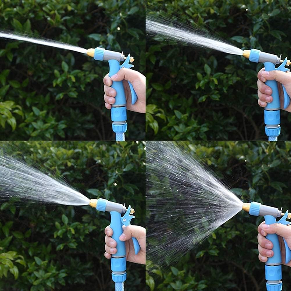 Garden Hose Nozzle Spray Guns Rotating Adjustable Garden Spray Watering Guns Slip Resistant Labor-Saving For Plants Watering Cleaning Showering Pets Watering Gun (Color : 5m suit)