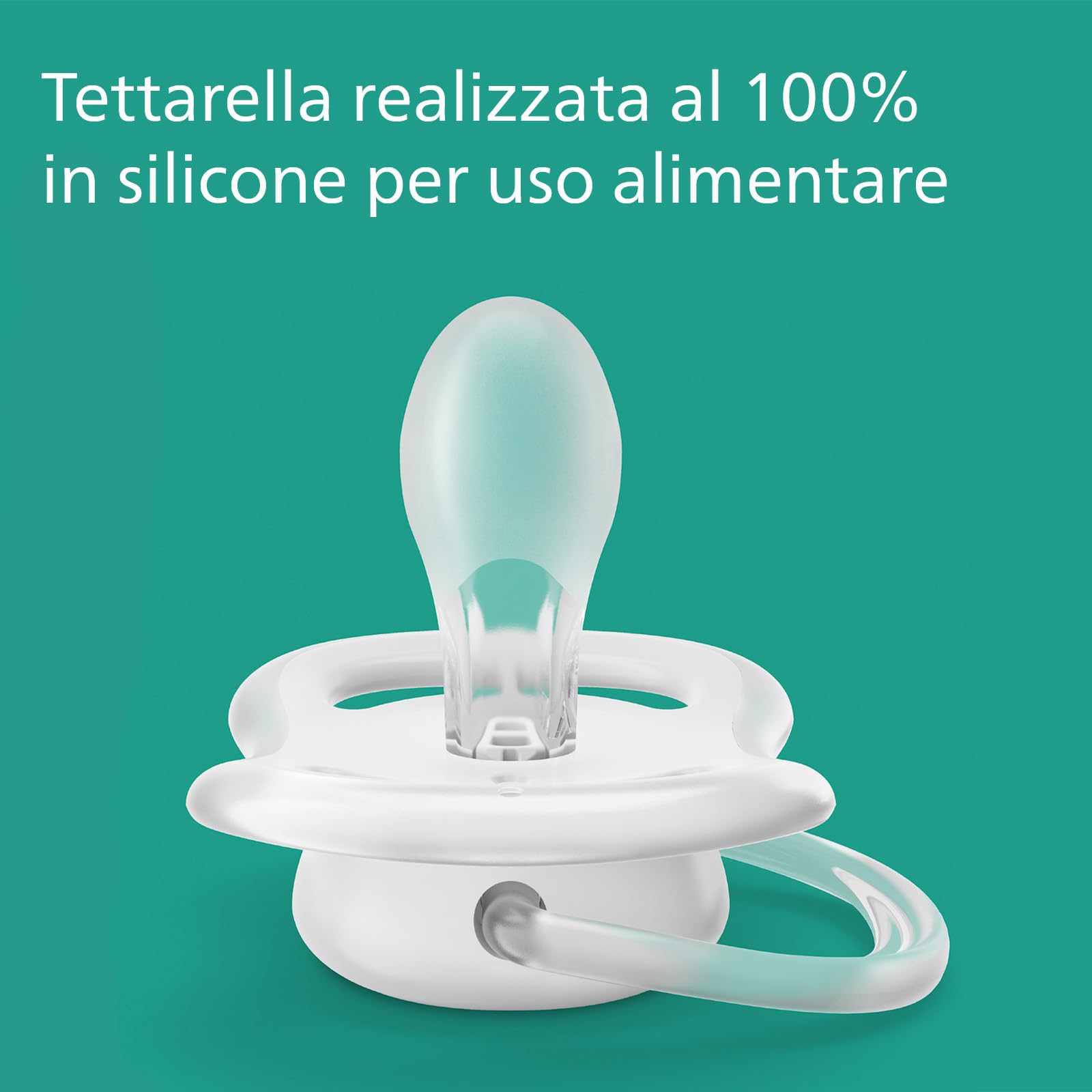 Ciuccio Philips Avent ultra air - 2 ciucci leggeri, traspiranti e fluorescenti per bambini tra 0 e 6 mesi, senza BPA, con custodia da trasporto per sterilizzatore (modello SCF376/19)