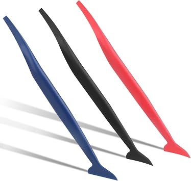 3 Pcs Car Micro Squeegee, Flexible Micro Squeegee | Curves Slot Tint Tool Set, 3 in 1 Vinyl Car Wrapping, With Different Hardness, for Installing Vehicle Wraps and Auto Stickers