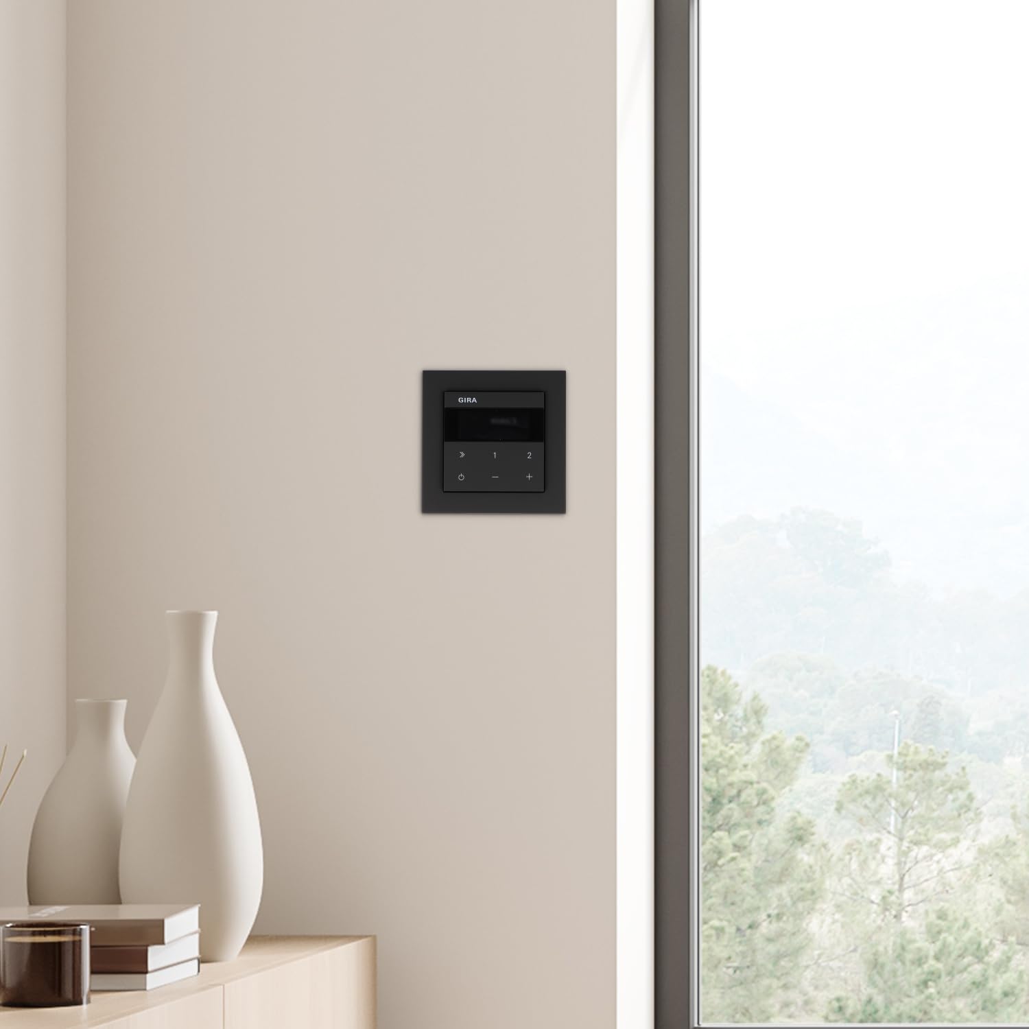 Gira Unterputz IP Internetradio 232003 + Bluetooth - E2 schwarz matt mit 1fach Rahmen Gira 021109 inkl. EBROM Phasenprüfer zur Montage des Geräts