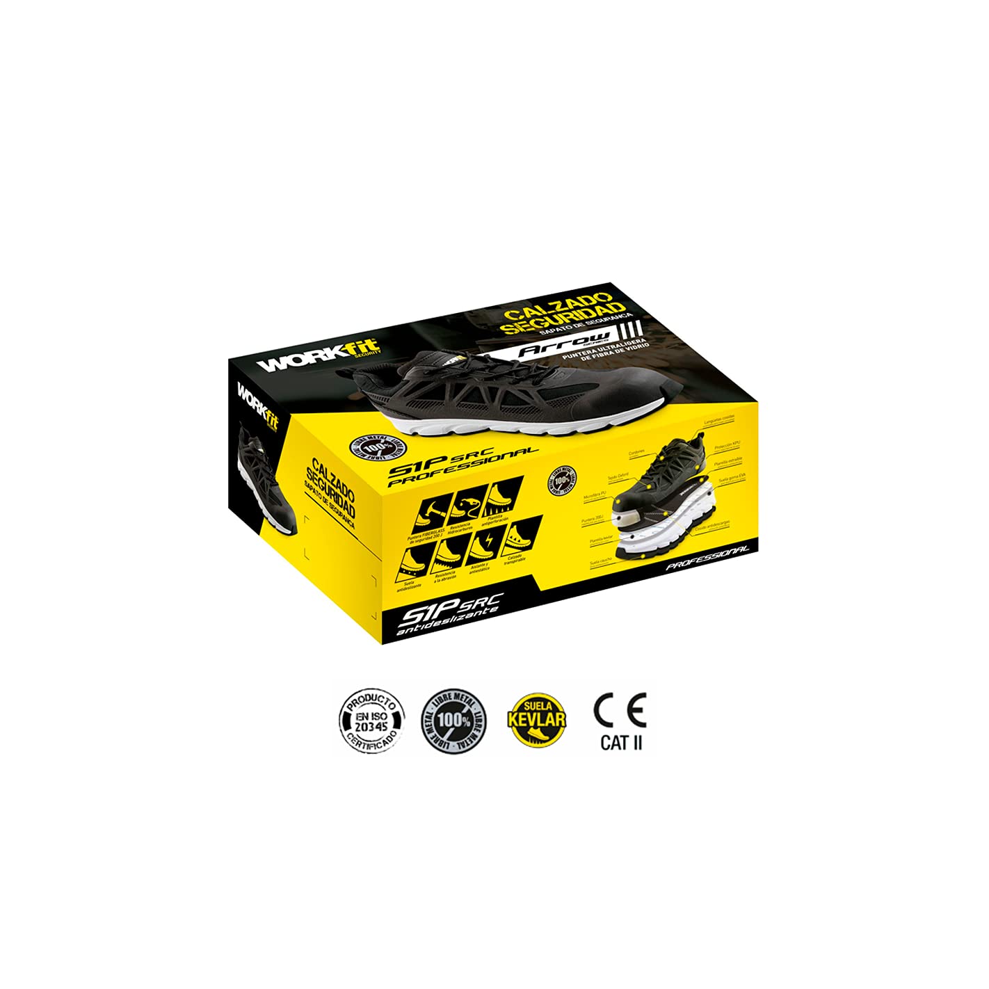 Zapato seg. workfit arrow negro n.45