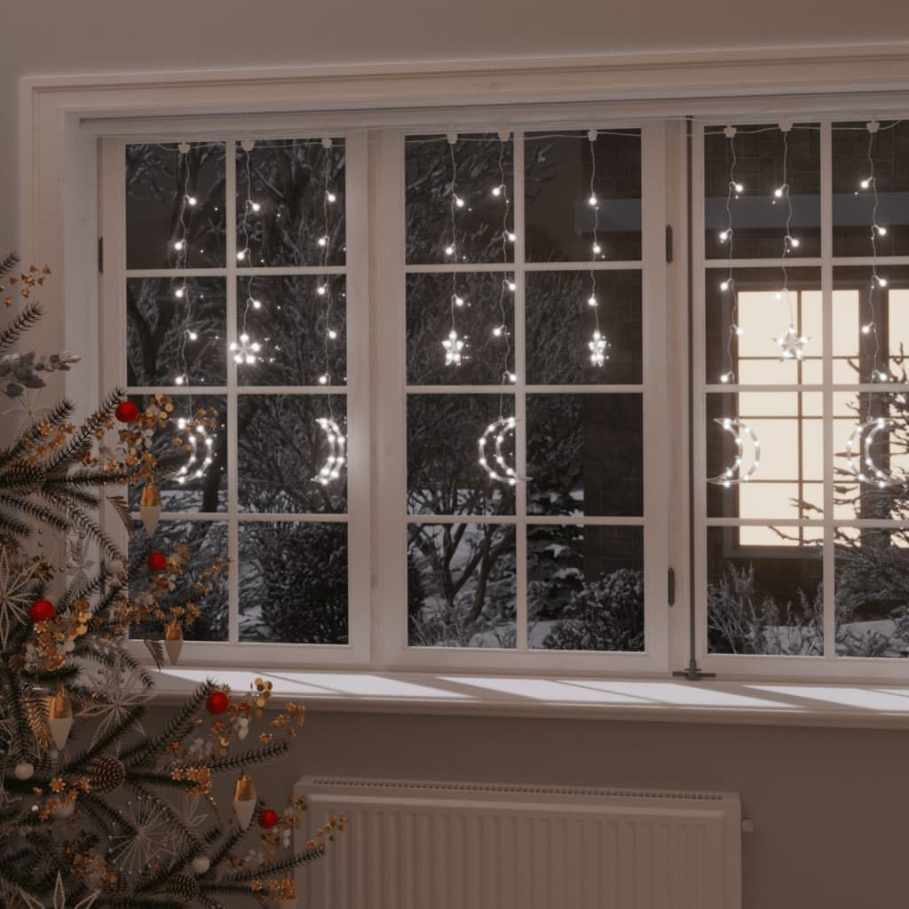 stringhe luci natalizie,luci stringa led,Luci Fatate Stella e Luna con Telecomando 345 LED Bianco FreddoIdeal für Weihnachtsfeiern, Wandambiente