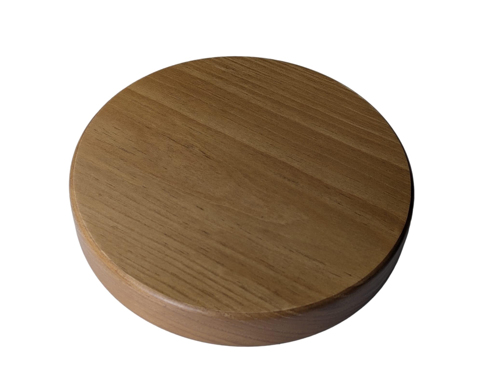 Socles circulaires en bois massif finition vernis chêne épaisseur 3 cm diamètre 20 x 3 cm