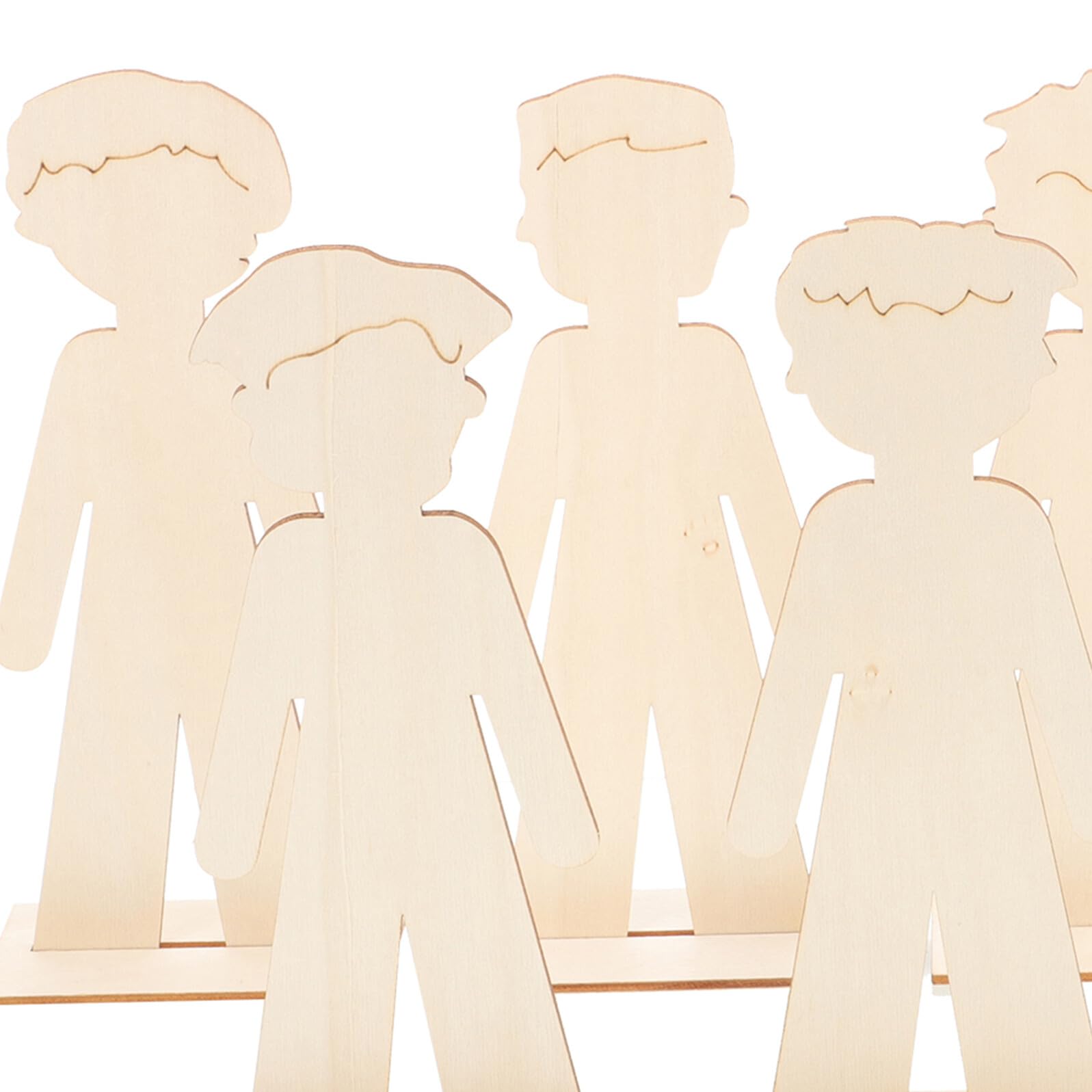 PLAFOPE Kit de Recortes de Madera sin Terminar, 40 Piezas de Figuras y Niños, para Manualidades Escolares y Adornos