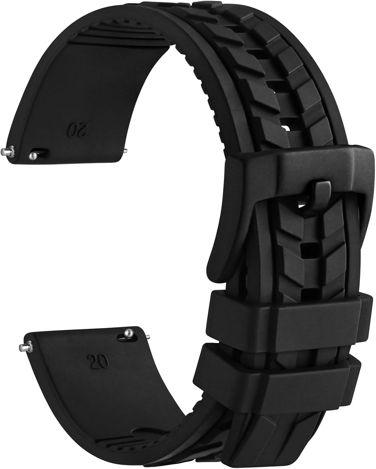 WOCCI Watch Bands, FKM Rubber (Not Silicone), Replacement Straps for Men and Women, Quick Release, Compatible Watch Lug Width 20mm 22mm