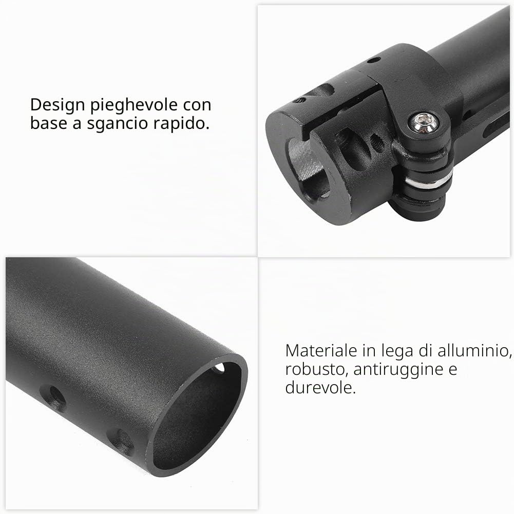 Bnineteenteam Asta Pieghevole per Scooter Elettrico, Asta Pieghevole per Asta Pieghevole Regolabile per Scooter Elettrico da 27,6 Pollici con Base a sgancio rapido per M365