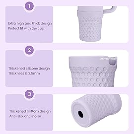 Thxbag Silicone Boot for Stanley Cup 30oz / 20oz, Orchid Boot Sleeve Cover Fit with Stanley H2.0 and Quencher Adventure Tumbler Accessories (Purple, 30 oz & 20 oz)