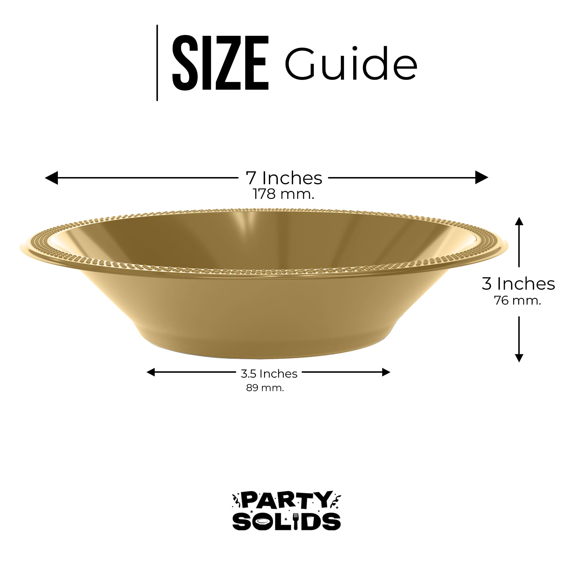 Gold Plastic Bowls - 100 Disposable Soup Bowls -2