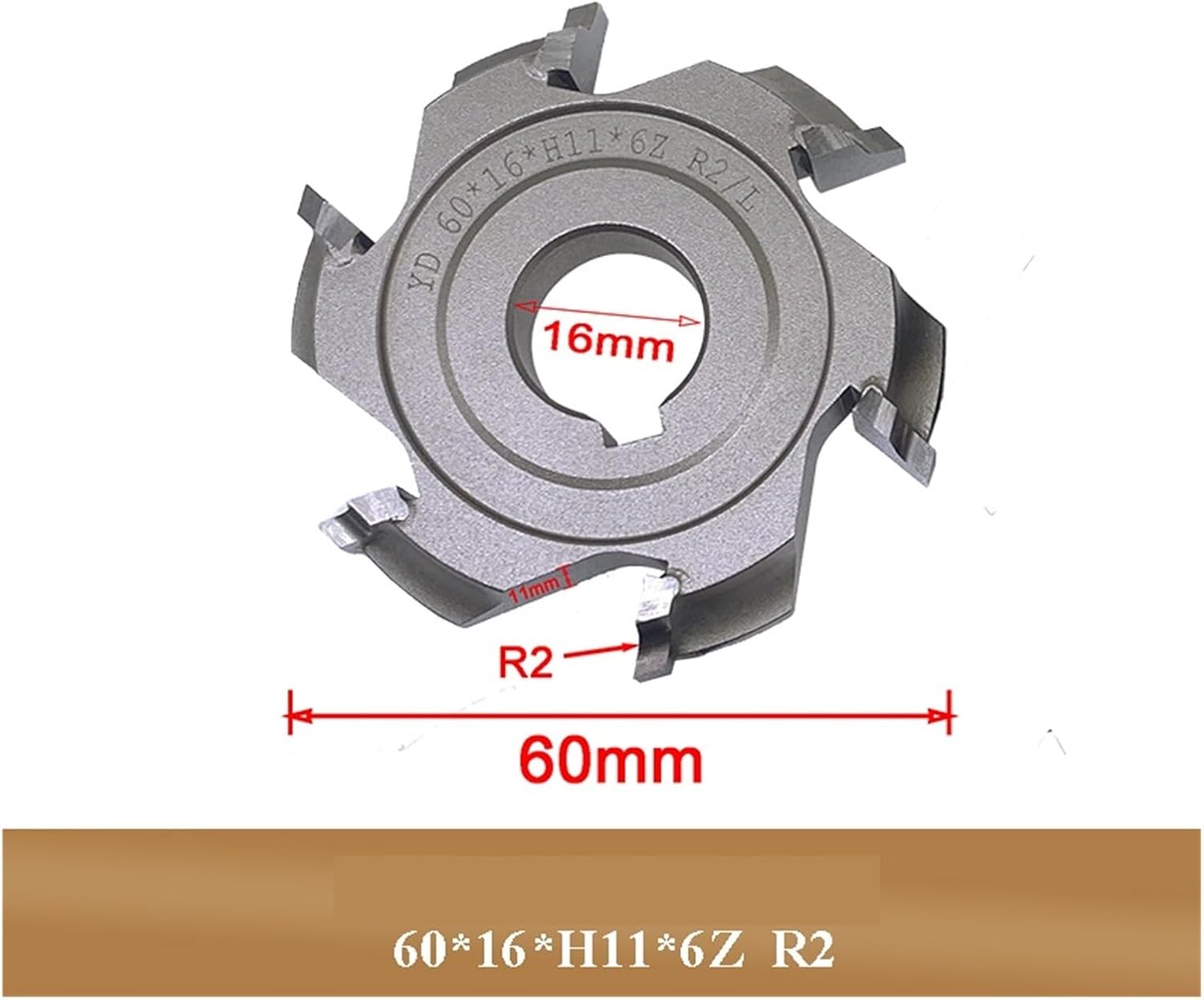 1 Pair (L+R) 60*16*H11*6Z-R1.5/2/3 Fine Trimming Cutters for Edge Banding Machine(60x16xH11x6Z R1.5)