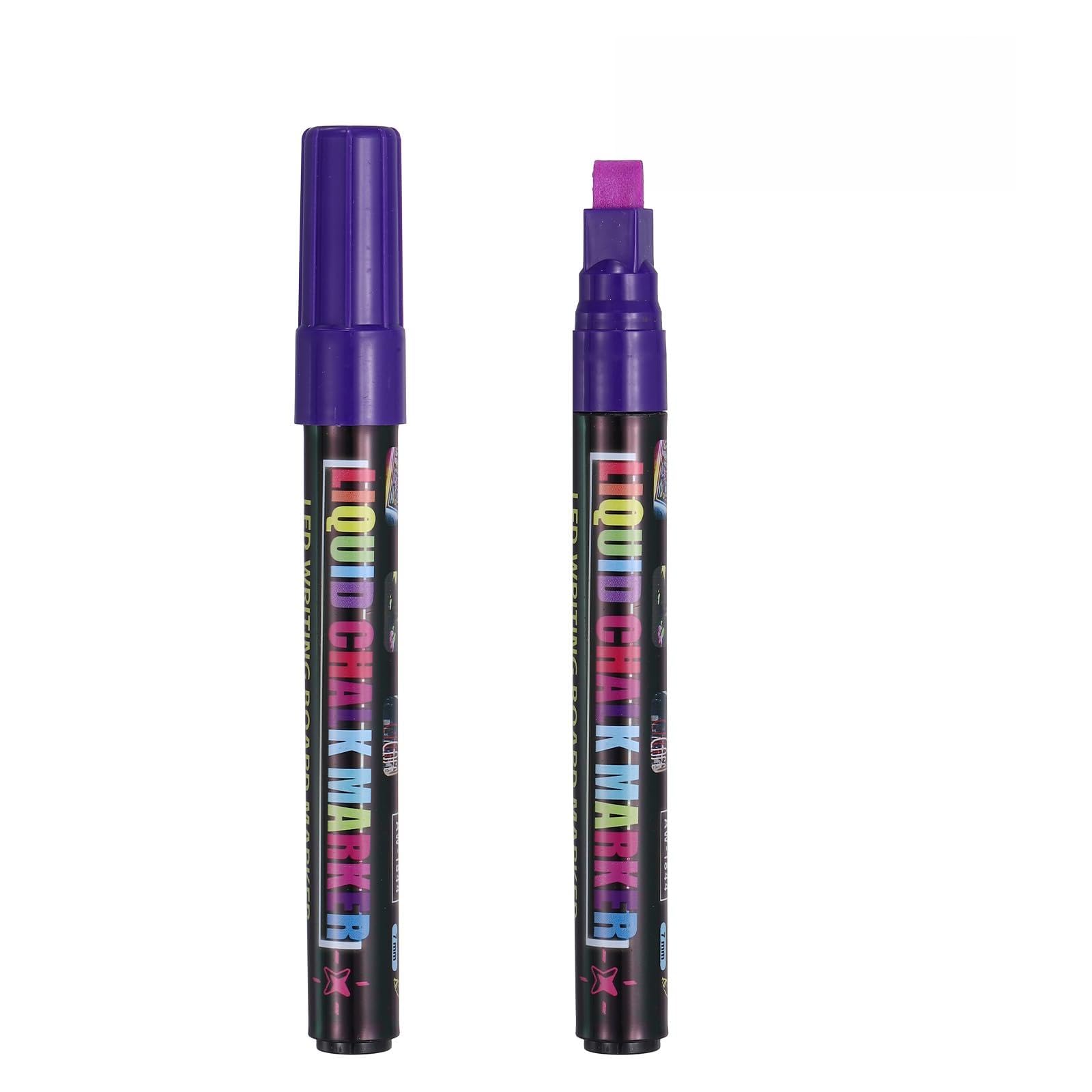 PATIKIL Liquid Chalk Markers,2Pcs Whiteboard Markers w/ 7mm Wide Tip,Purple