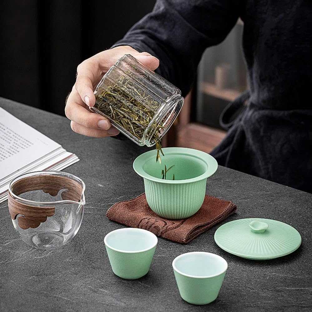 4-kolorowy serwis podróżny do herbaty, ceramiczne zestawy do herbaty, herbata Kung-Fu, porcelana, filiżanka gaiwan, chińska miska, ceremonia herbaty