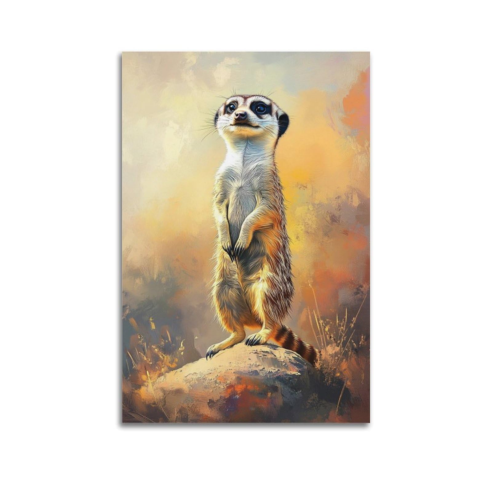 Lvalogy African Savannah Wildlife Meerkat Poster Meerkat Gift Art Poster