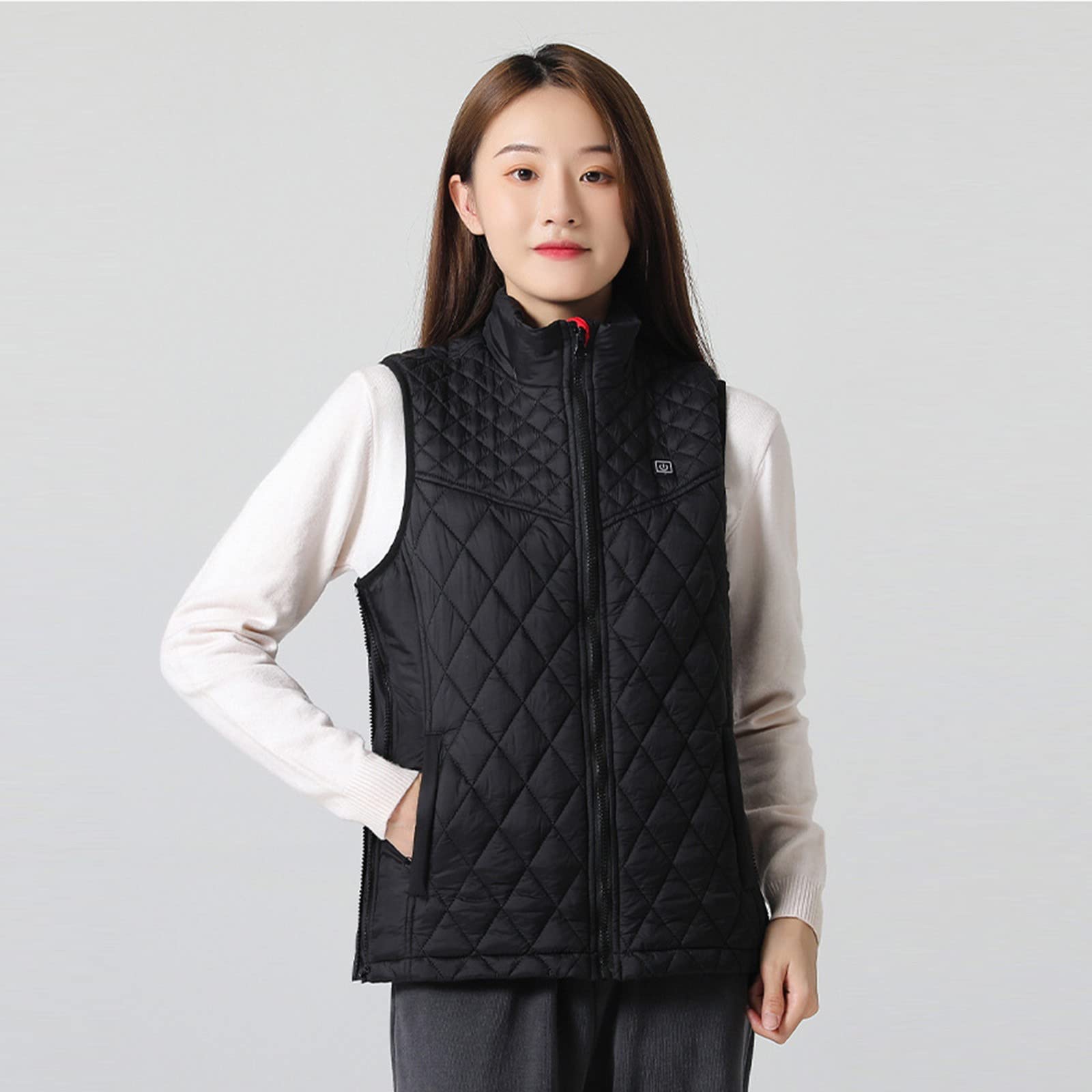 Chaqueta Mujer Invierno Chaleco Térmico Inteligente para Mujer con Calefacción USB Nueve Algodón Prenda Femenina Cálida