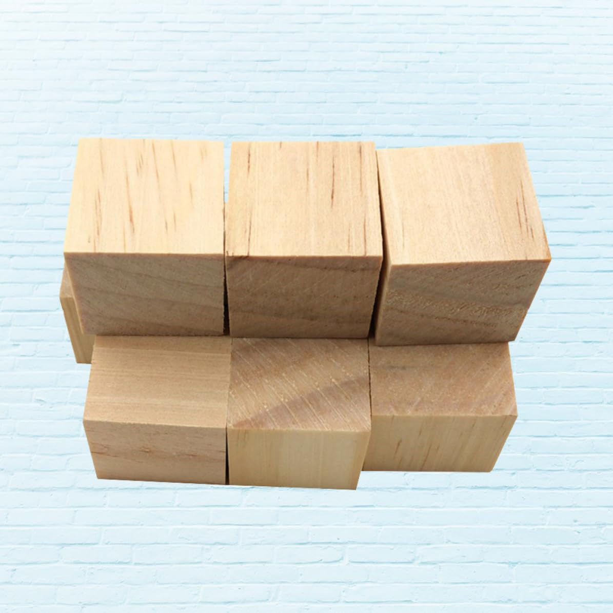 MERRYHAPY Bloques Cuadrados de Madera Beige Bloques de Construcción de Madera de Pino 36 para Manualidades Diy para Proyectos Creativos y Decoración en Casa