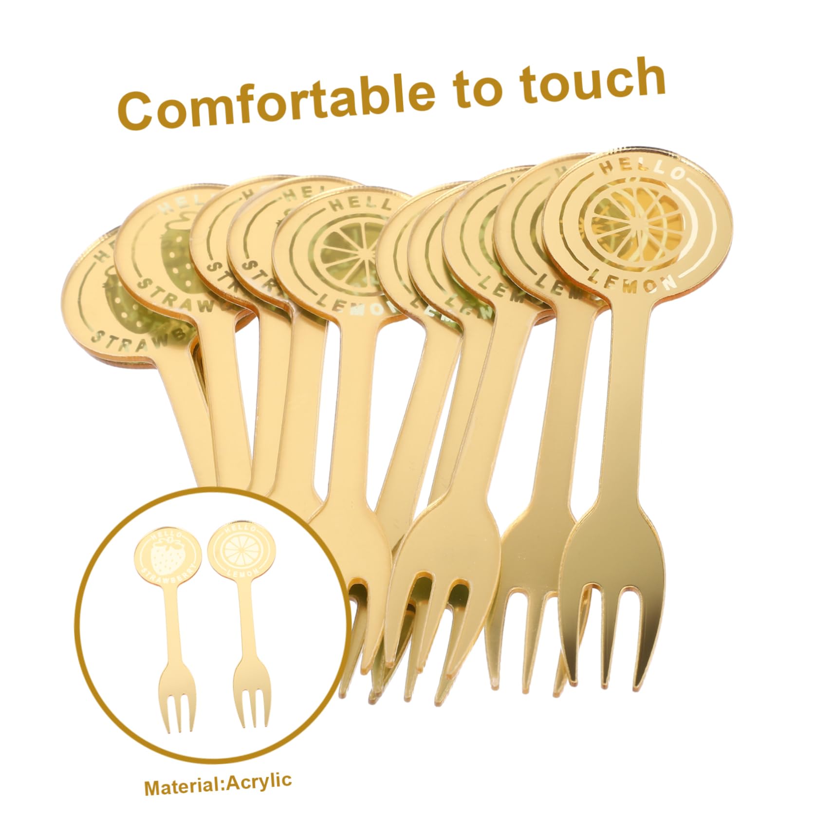 Garneck Cute Mini Acrylic Forks 12pcs Fruit Forks Simple Shape for Snacks Desserts