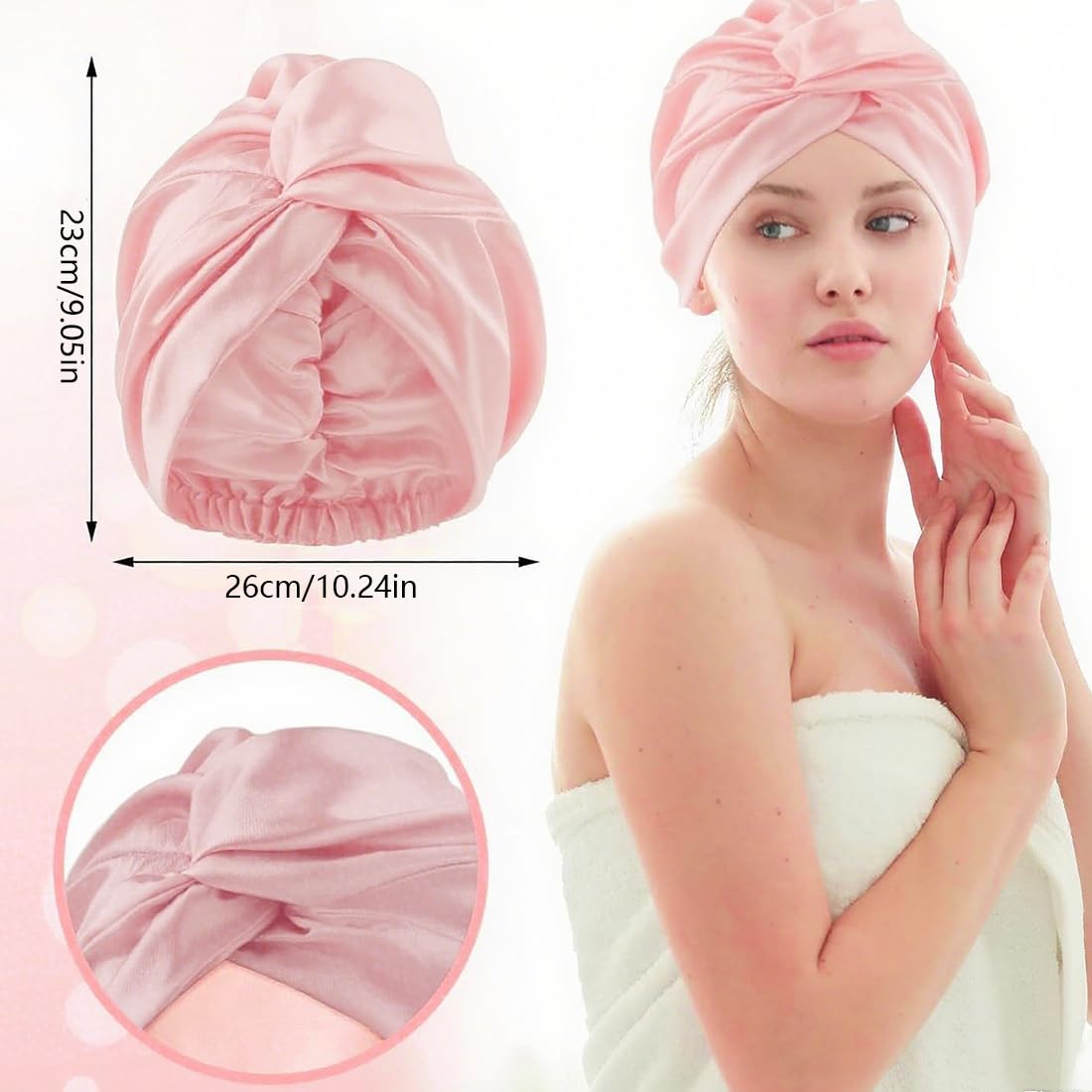 Cuffia Seta Capelli Notte, Cuffia Capelli Ricci Notte, Cuffia in Seta per Capelli Ricci, Silk Bonnet, Cuffia di Seta per Dormire, Cuffia da Notte per Capelli Ricci Lunghi Locs, Rosa