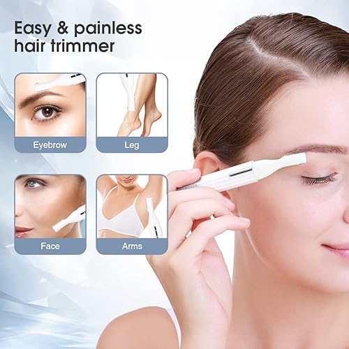 TOUCHBeauty Painless Eyebrow Trimmer - Rose Gold Facial Hair Remover(White)