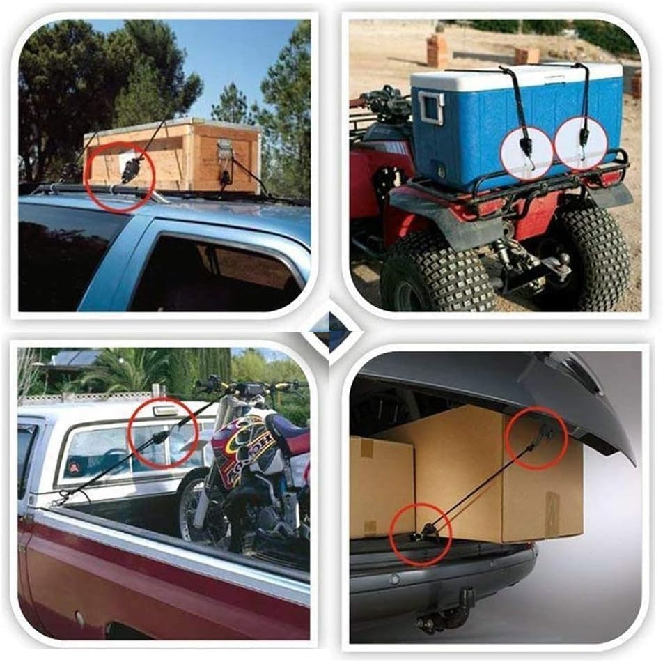 Rope Tie Downs, 3/8" x 15ft Straps Heavy Duty Adjustable Pulley Rope Clip Hanger for Kayak Canoe(2-Pack) - Image 3