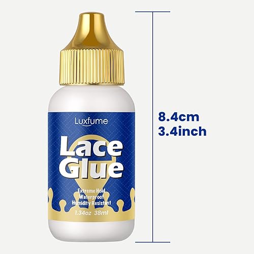 Miniatura 7 de Pegamento de encaje para peluca de 1.34 onzas, pegamento invisible para peluca de encaje frontal, pegamento de encaje impermeable de secado rápido,