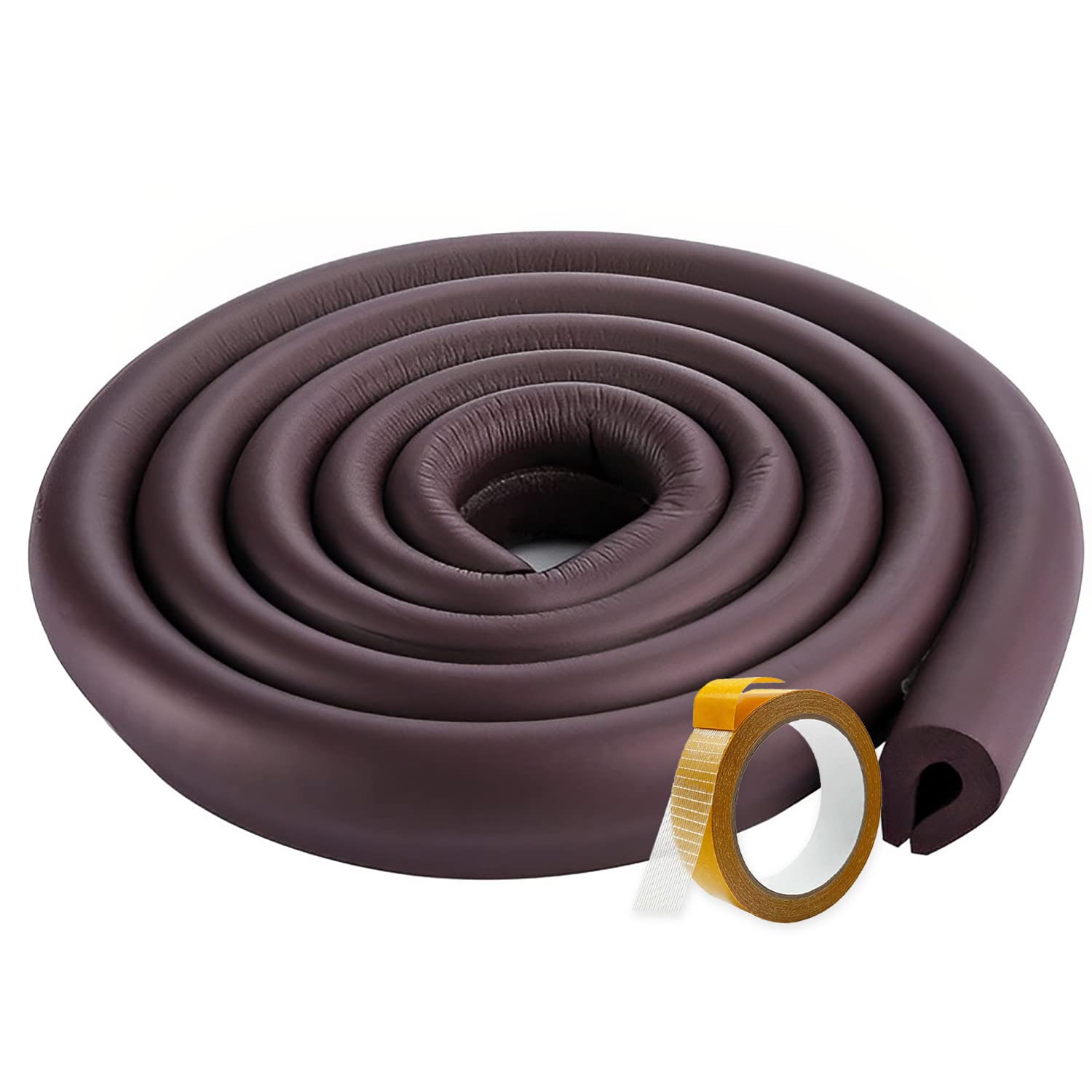 SYGA Baby Safety Strip Furniture Edge Guard Cushion Corner Cover 2 Meter 6.5 feet Tape Infant Bump Protector (UShape_Brown)-image-12