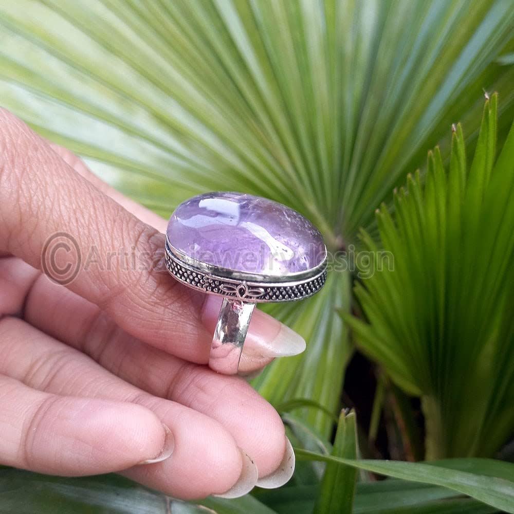ArtisanJewelrydesign Amethyst Silver Ring, 925 Sterling Silver, Delicate Silver Ring, Unique Rings, Halloween Jewelry, Minimlaist Rings, Boho Rings For Girls, Statement Ring, Engagement Gift